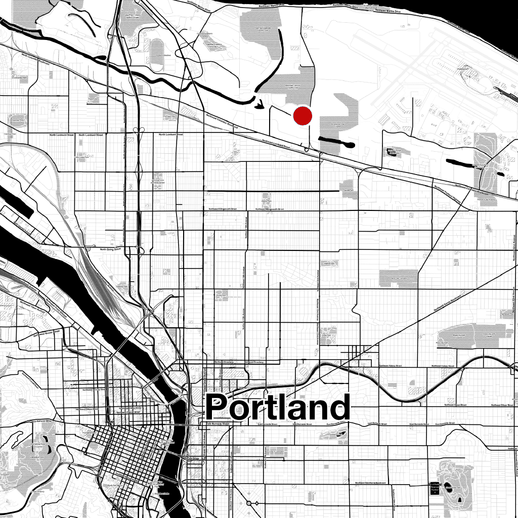 Shipping and receiving in NE Portland Oregon map